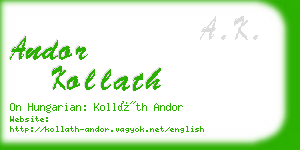 andor kollath business card